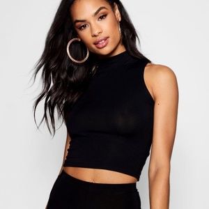 Boohoo Tall High Neck Crop Top